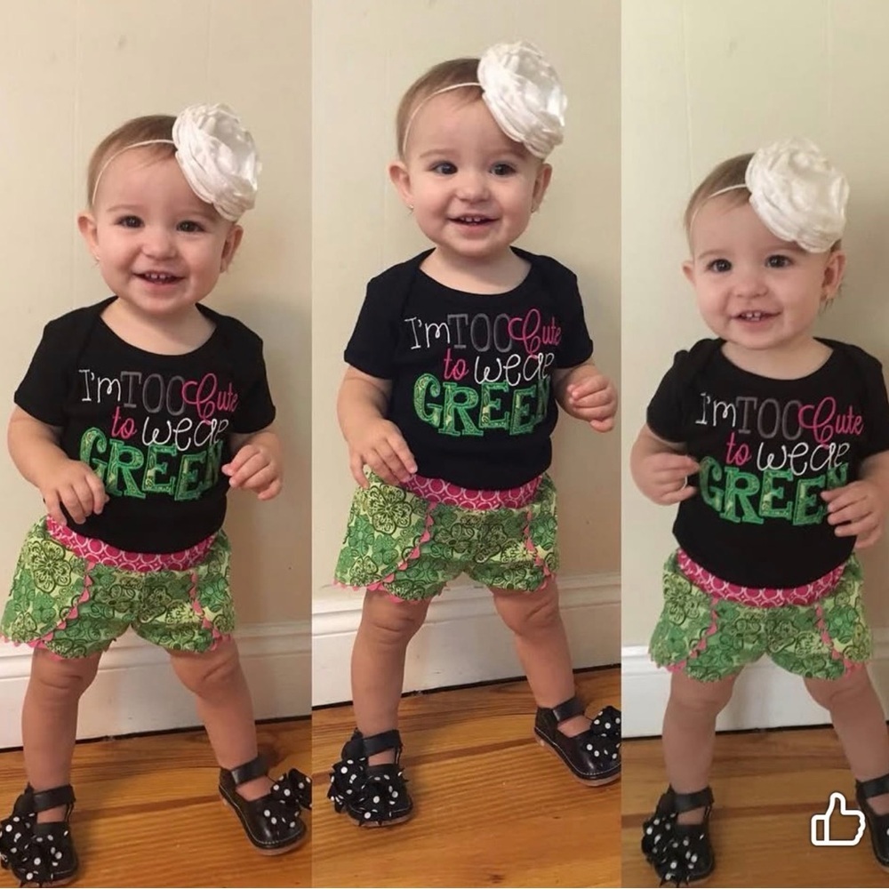 Adorable pink and green shorts